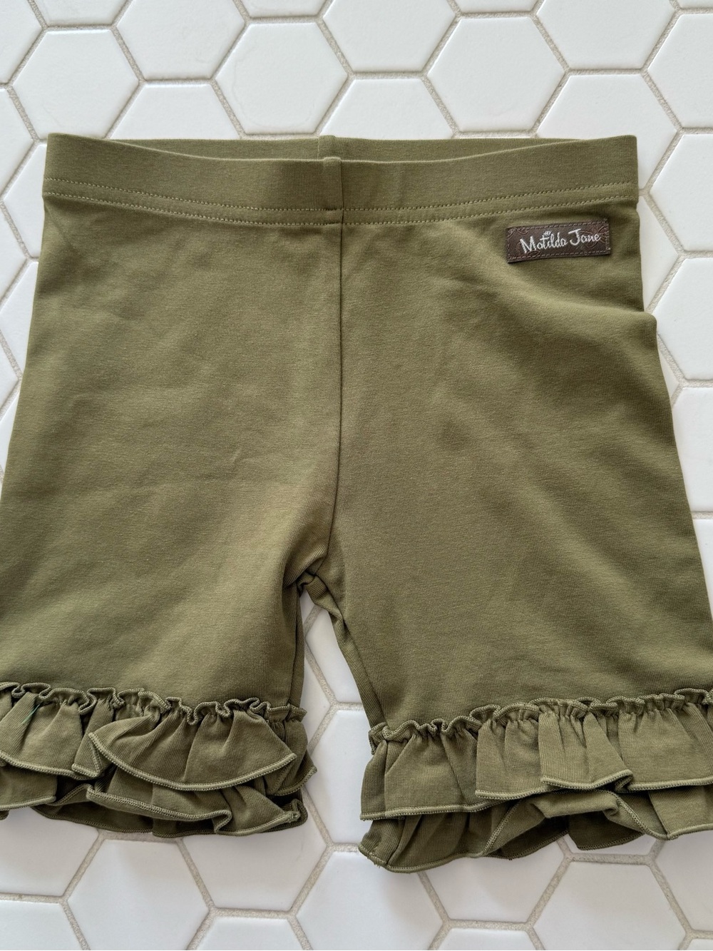 Matilda Jane Olive Ruffle Shorts for Kids
